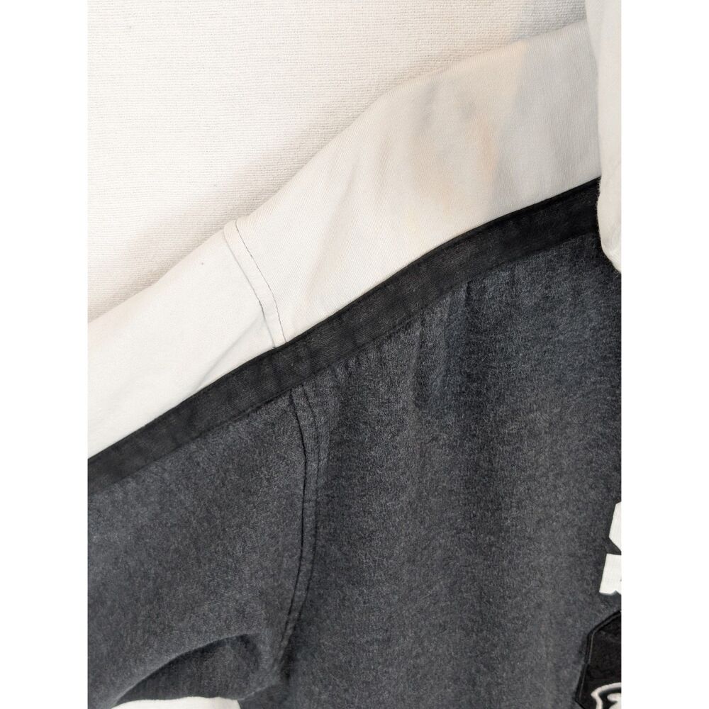 Y2K Sean John Full Zip Hooded Sweater Grey , Black and White Men's Size 3XL - Picture 7 of 16